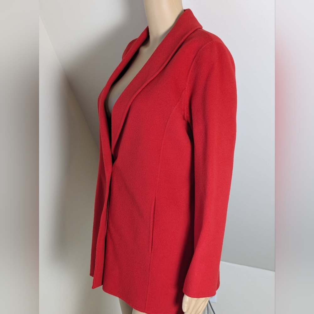 Wool Soft Red Jacket Talbots Medium - image 1